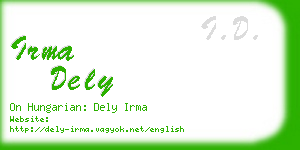 irma dely business card